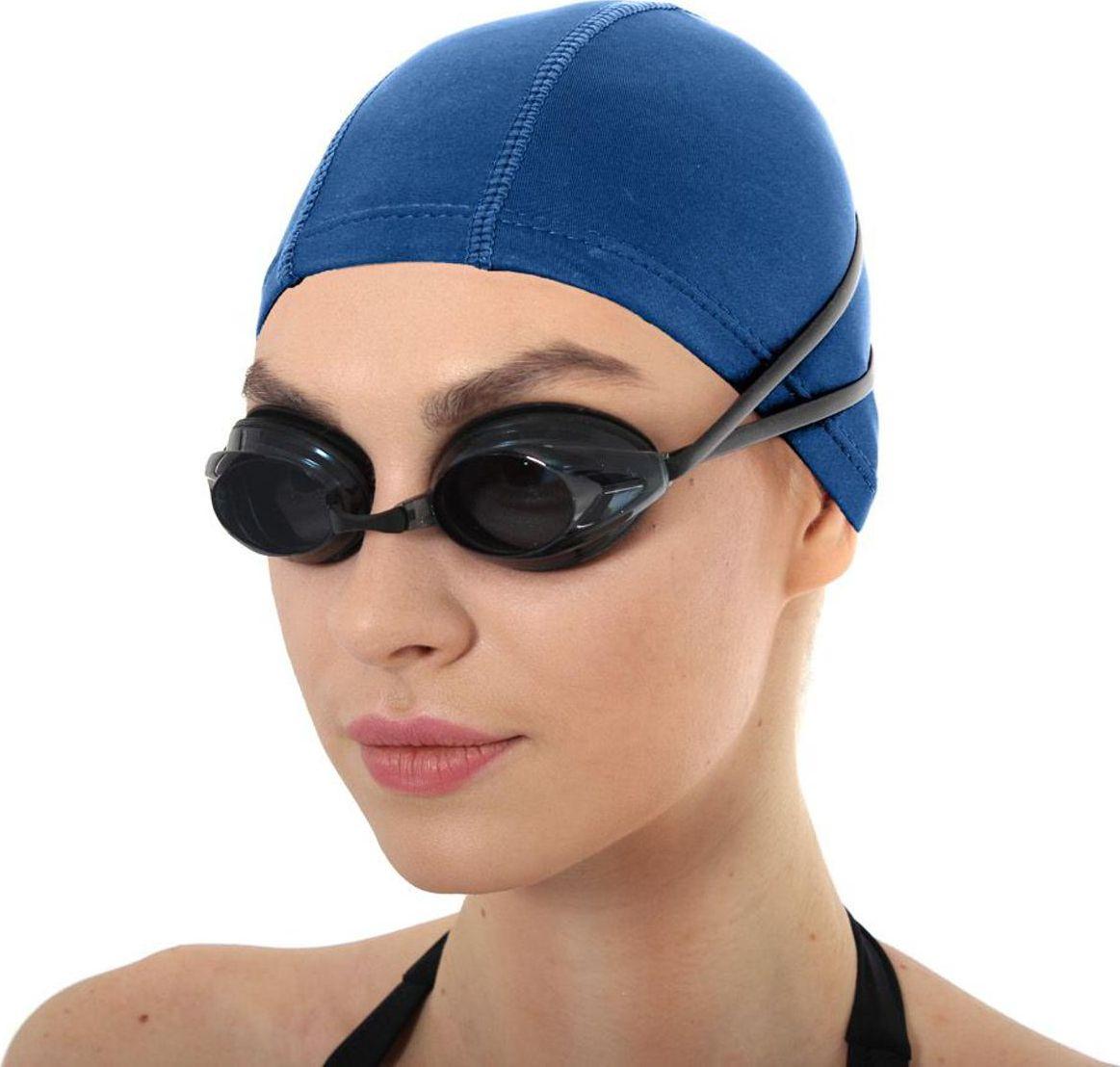Шапочка для плавания текстильная покрытая ПУ, синяя - фото 6 - id-p168531893