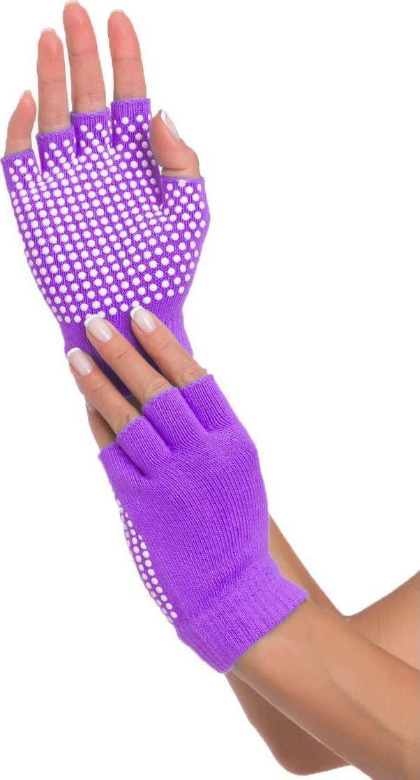 Перчатки противоскользящие для занятий йогой, фиолетовые - фото 1 - id-p146312737