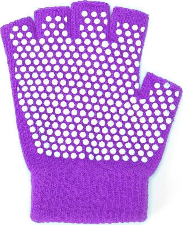 Перчатки противоскользящие для занятий йогой, фиолетовые - фото 3 - id-p146312737