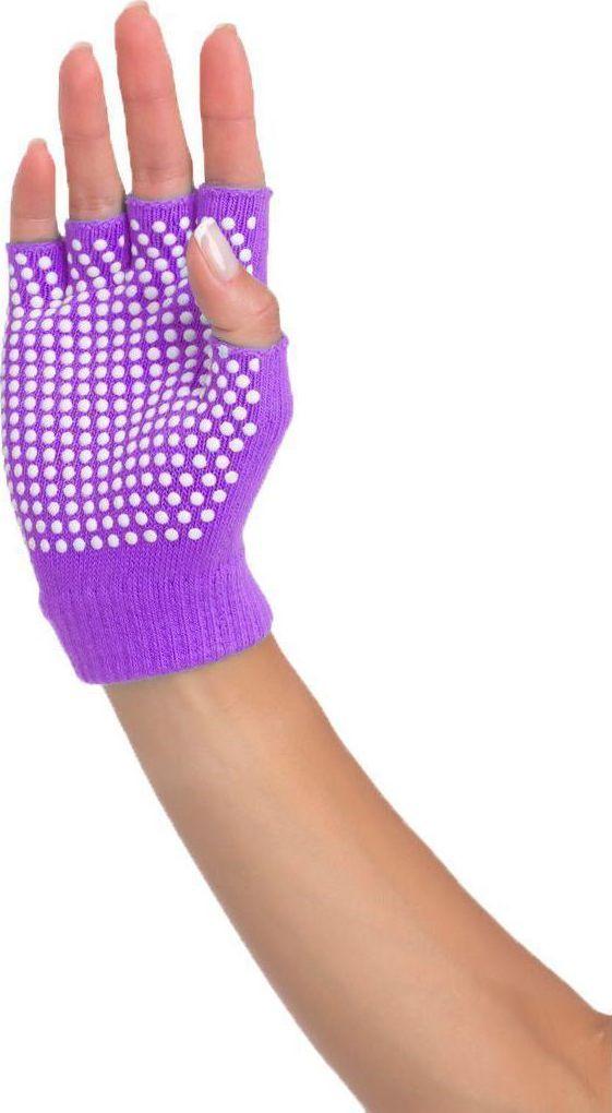 Перчатки противоскользящие для занятий йогой, фиолетовые - фото 5 - id-p146312737