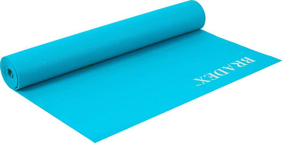 Коврик для йоги и фитнеса Bradex SF 0693, 173*61*0,3 см, бирюзовый с переноской - фото 4 - id-p168532184