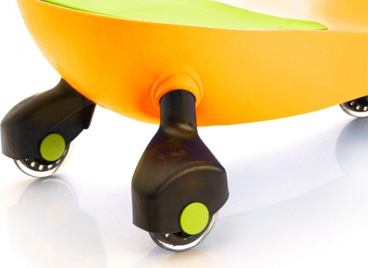 Машинка детская с полиуретановыми колесами салатово-оранжевая «БИБИКАР» - фото 4 - id-p168531392