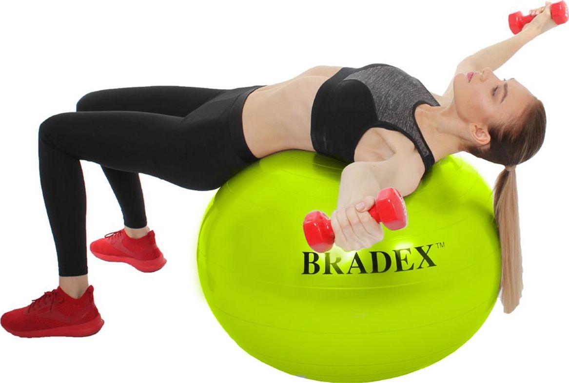 Мяч для фитнеса «ФИТБОЛ-65» Bradex SF 0720 с насосом, салатовый - фото 4 - id-p168532260