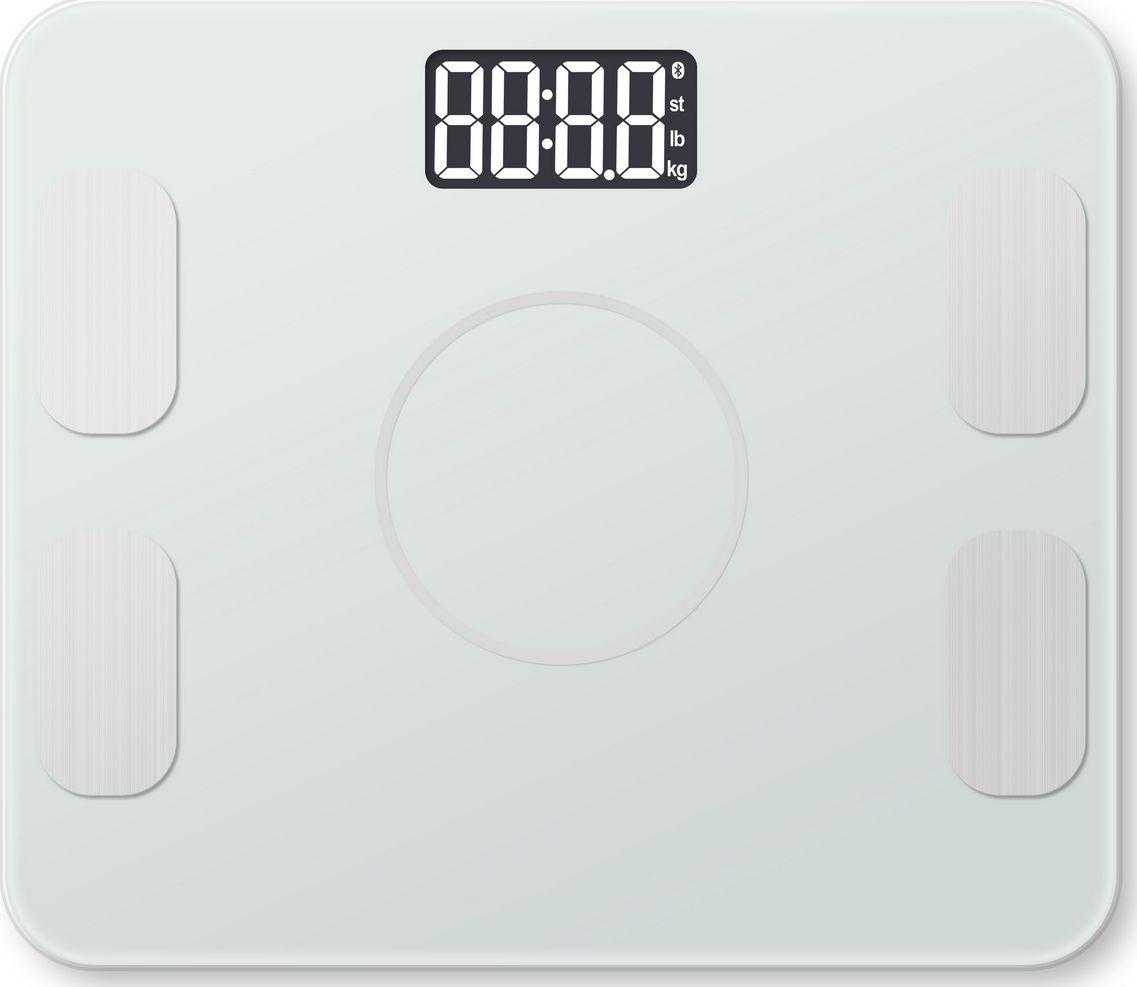 Умные напольные весы с функцией Bluetooth, белые - фото 1 - id-p170654638