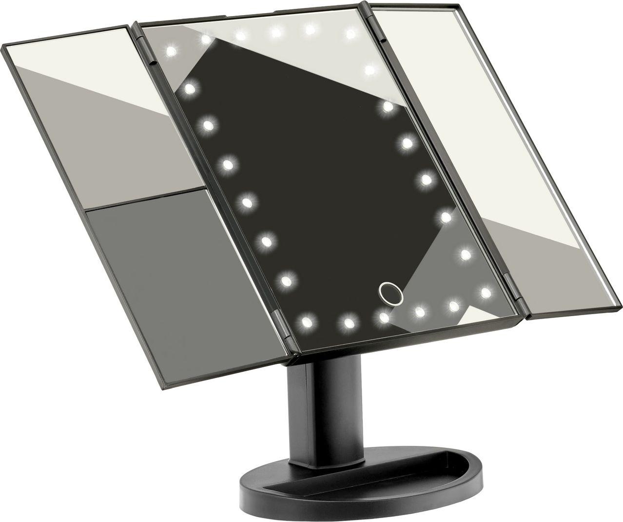 Настольное 3D зеркало с подсветкой и с увеличением для макияжа, раскладное, 24 LED лампы - фото 2 - id-p173286276