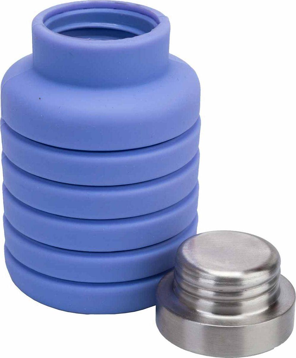 Бутылка для воды силиконовая складная с крышкой, 500 мл, фиолетовая - фото 2 - id-p168531800