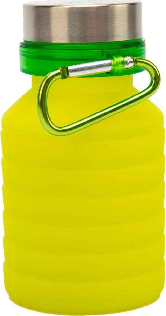 Бутылка для воды силиконовая складная с крышкой и карабином, 500 мл - фото 1 - id-p168531805