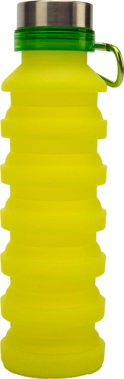 Бутылка для воды силиконовая складная с крышкой и карабином, 500 мл - фото 2 - id-p168531805