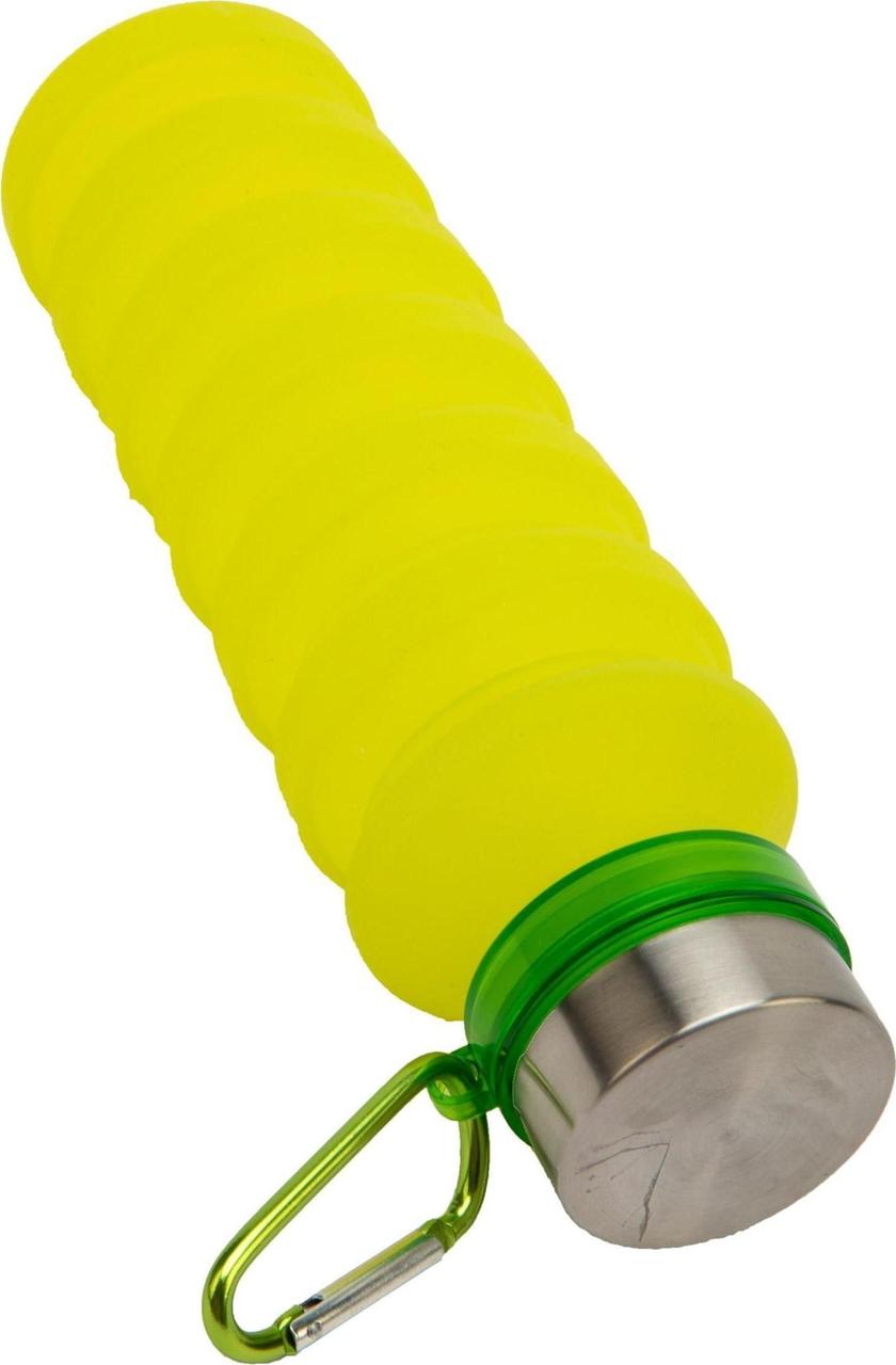 Бутылка для воды силиконовая складная с крышкой и карабином, 500 мл - фото 4 - id-p168531805