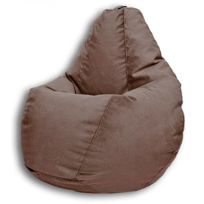 Кресло-мешок «Груша» Позитив Lovely, размер M, диаметр 70 см, высота 90 см, велюр, цвет светло-коричневый - фото 2 - id-p190088583