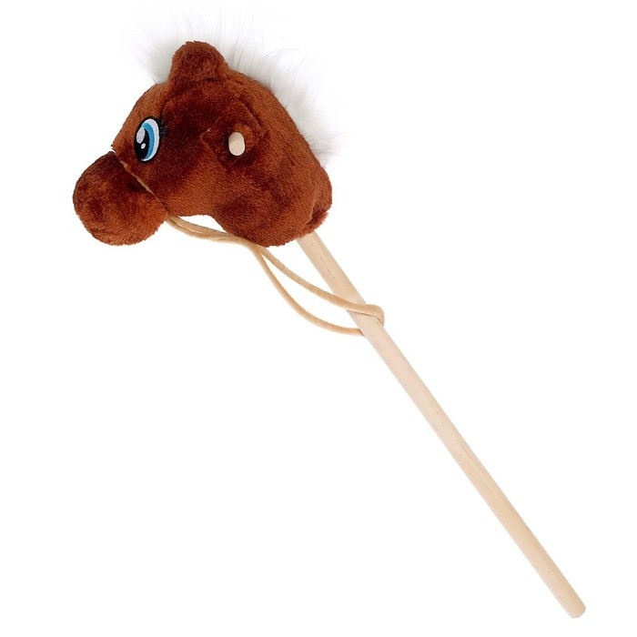 Мягкая игрушка «Конь-скакун», на палке, цвет коричневый - фото 2 - id-p190089560
