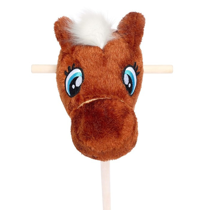 Мягкая игрушка «Конь-скакун», на палке, цвет коричневый - фото 3 - id-p190089560