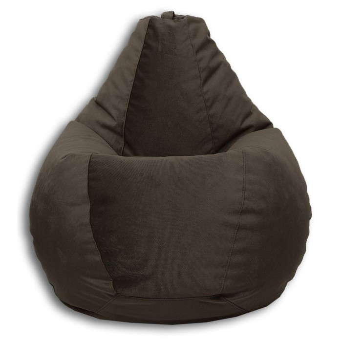Кресло-мешок «Груша» Позитив Карат, размер XL, диаметр 95 см, высота 125 см, велюр, цвет коричневый - фото 1 - id-p190088745