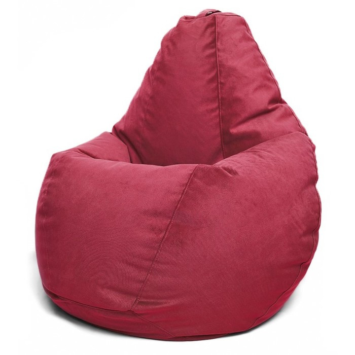 Кресло-мешок «Груша» Позитив Maserrati, размер XL, диаметр 95 см, высота 125 см, велюр, цвет бордовый - фото 1 - id-p190088800