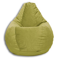 Кресло-мешок «Груша» Позитив Liberty, размер XXXL, диаметр 110 см, высота 145 см, велюр, цвет оливковый