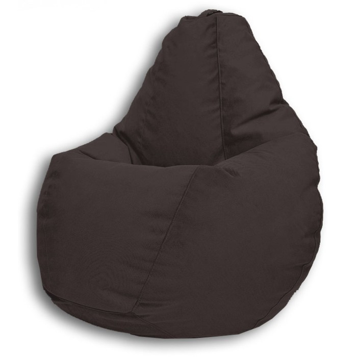 Кресло-мешок «Груша» Позитив Real A, размер M, диаметр 70 см, высота 90 см, велюр, цвет коричневый - фото 2 - id-p190088520