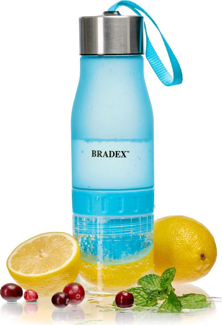 Бутылка для воды с соковыжималкой 0,6 л, голубая - фото 7 - id-p168546514