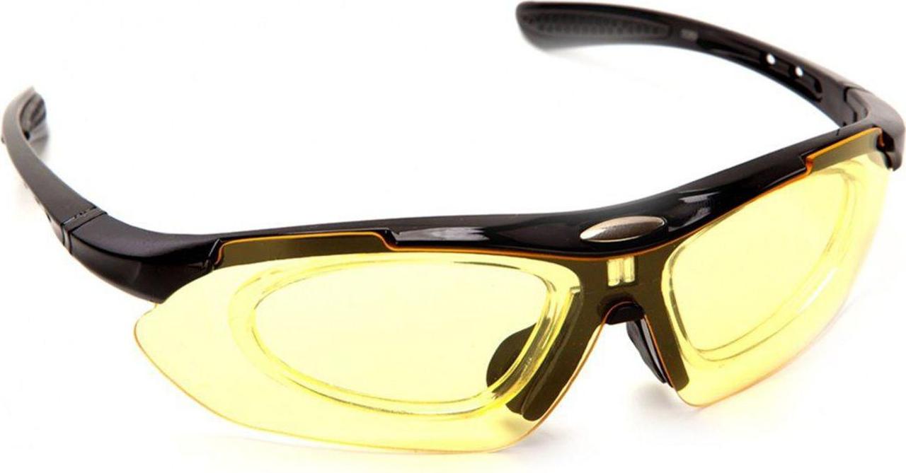 Очки спортивные солнцезащитные с 5 сменными линзами в чехле, черные - фото 2 - id-p168545651