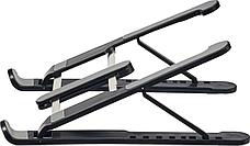 Подставка под ноутбук, планшет, складная, 26х26х2,5см, металл, пластик, чёрный, фото 2