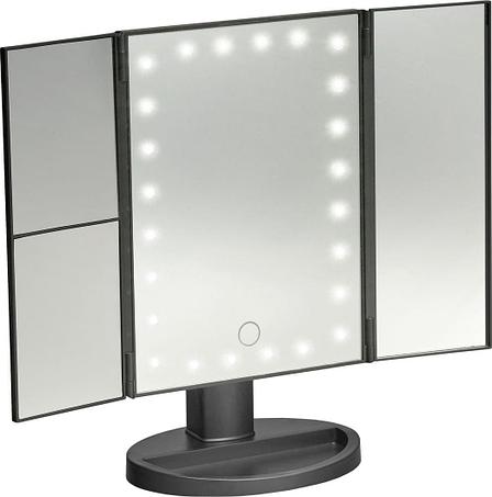 Настольное 3D зеркало с подсветкой и с увеличением для макияжа, раскладное, 24 LED лампы, фото 2