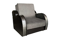 Кресло-кровать Виктория с декором 3 (рогожка бежевый/кожзам коричневый)