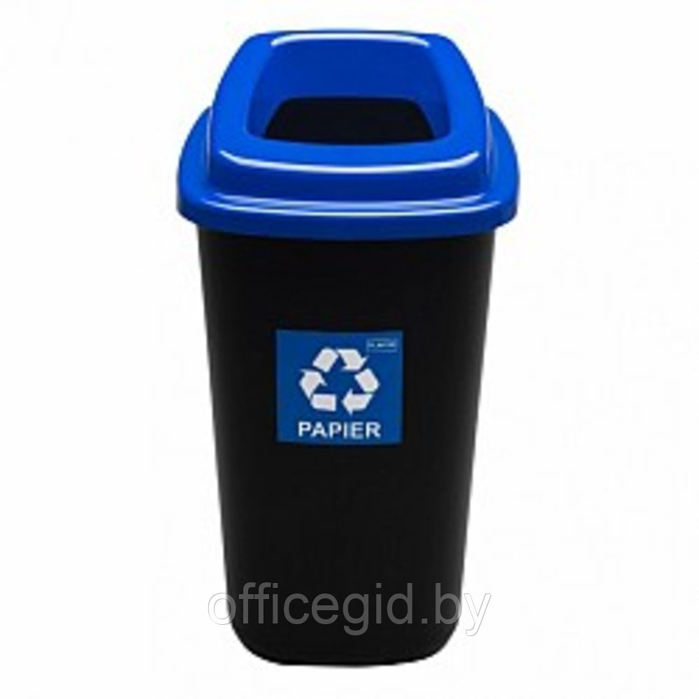 Урна Plafor Sort bin для мусора 90л, цв.черный/голубой - фото 1 - id-p190102416