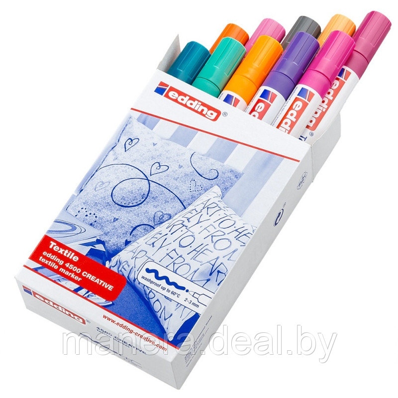 Набор маркеров для текстиля Edding "E-4500", 10 шт. - фото 1 - id-p190105373