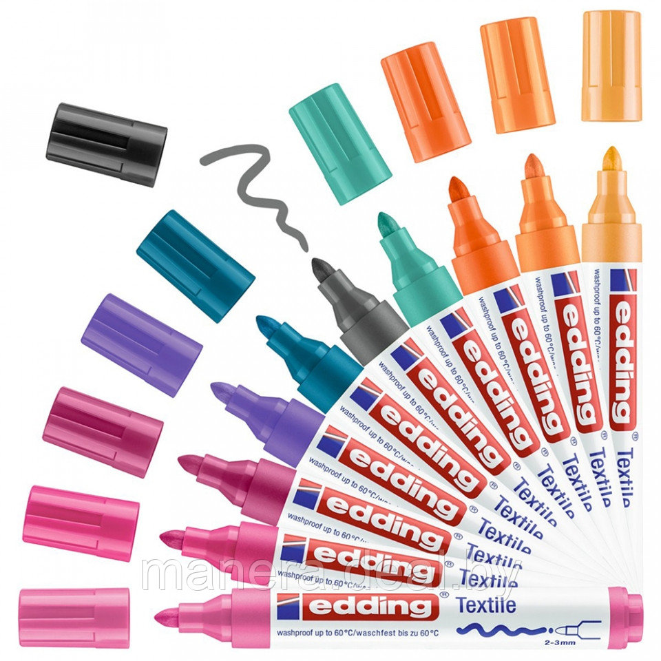 Набор маркеров для текстиля Edding "E-4500", 10 шт. - фото 2 - id-p190105373
