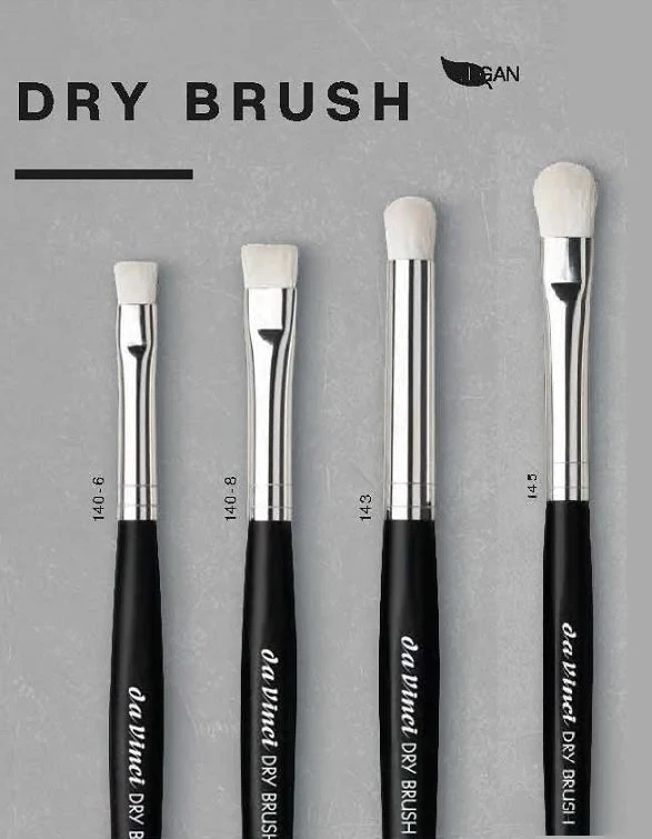 Кисть DRY BRUSH плоская, серия 140, размер 8, белая синтетика - фото 1 - id-p190107168