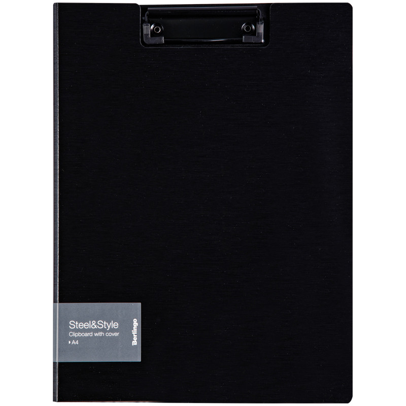 Папка-планшет с зажимом Berlingo "Steel&Style" А4, пластик (полифом), черная PPf_93001