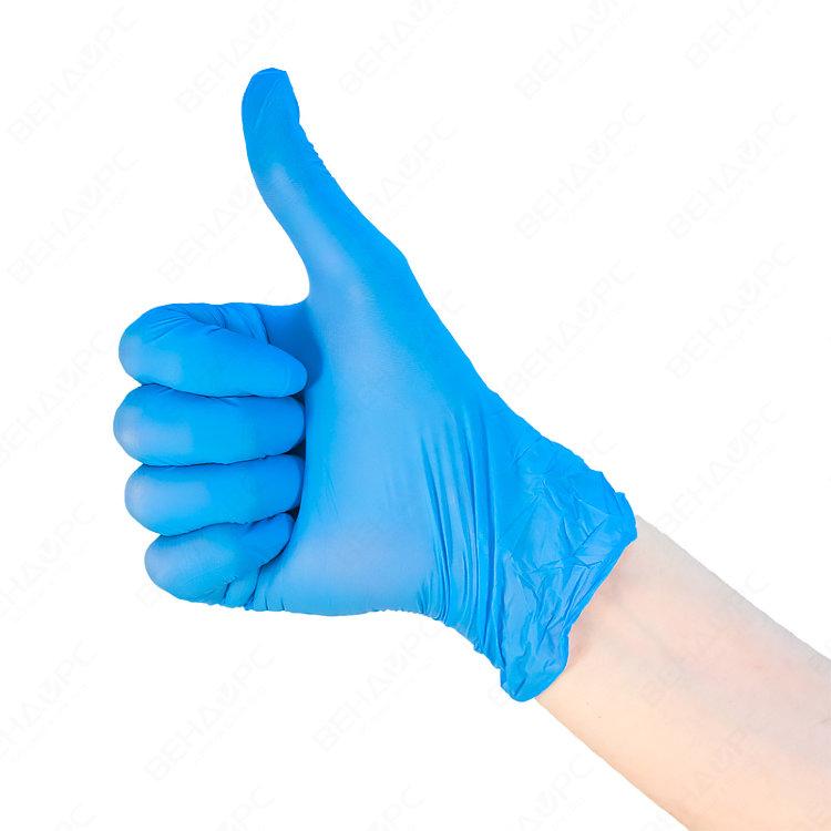 Перчатки нитриловые текстурированные на пальцах "Стандарт" L, 100шт/кор, A.D.M./10, SEMP003N - фото 1 - id-p190107253