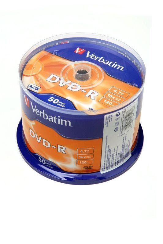 Записываемый компакт-диск Verbatim 43548 DVD-R 4.7Gb 16x CB/50, 1 штука