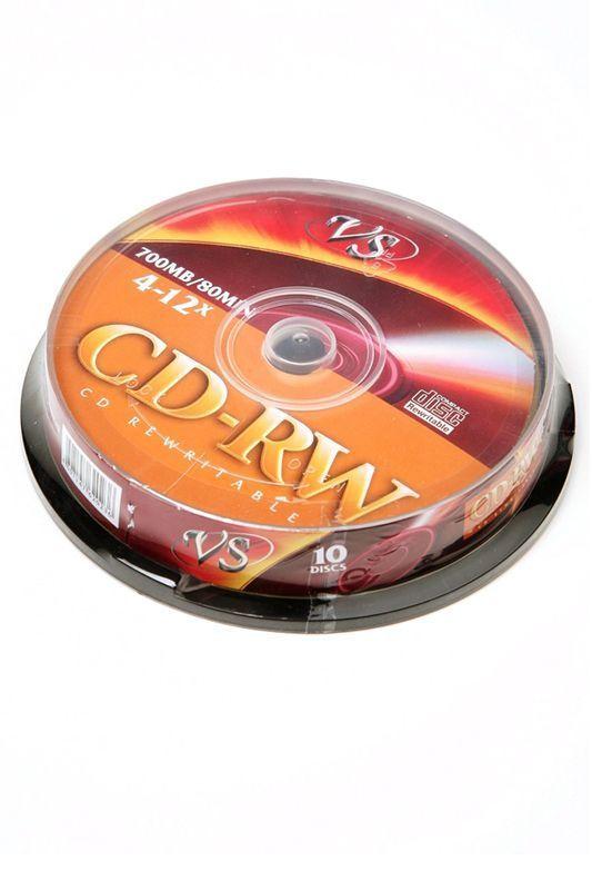 Перезаписываемый компакт-диск VS CD-RW 80мин, 4-12x CB/10, 1 штука