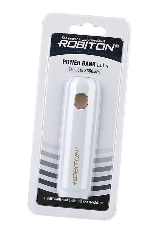 Портативное зарядное устройство (Внешний аккумулятор) Robiton Power Bank Li3.4 MAGNOLIA (белый) 3350мАч BL1
