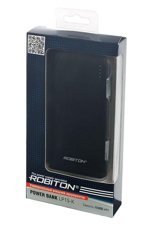 Портативное зарядное устройство (Внешний аккумулятор) Robiton Power Bank LP15-K BL1