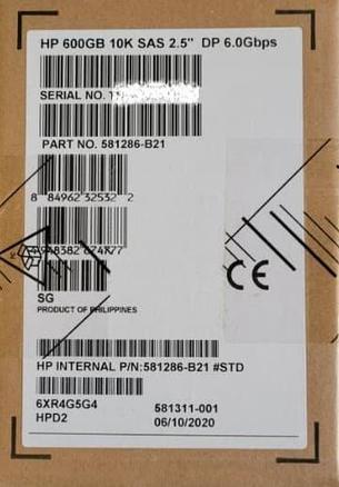 EG0600FBVFP 641552-003 Жесткий диск HP 600GB 10K 6G SAS DP ENT 2.5, фото 2