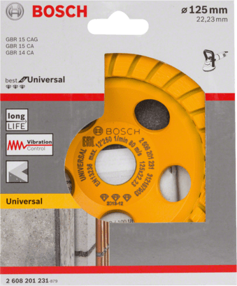 Алмазная чашка турбо Bosch Universal (125х22.2 мм) 2608201235
