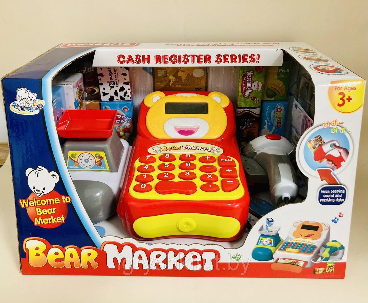 Игровой набор "Касса" Bear Market с аксессуарами, звуковые и световые эффекты - фото 3 - id-p190114308