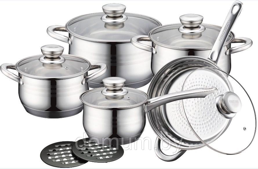 Набор посуды из нержавеющей стали 12 предметов Royalty Line RL-1232 - фото 1 - id-p190116424