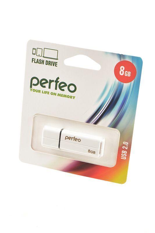 USB Flash накопитель Perfeo PF-C01G2W008 USB 8GB, белый