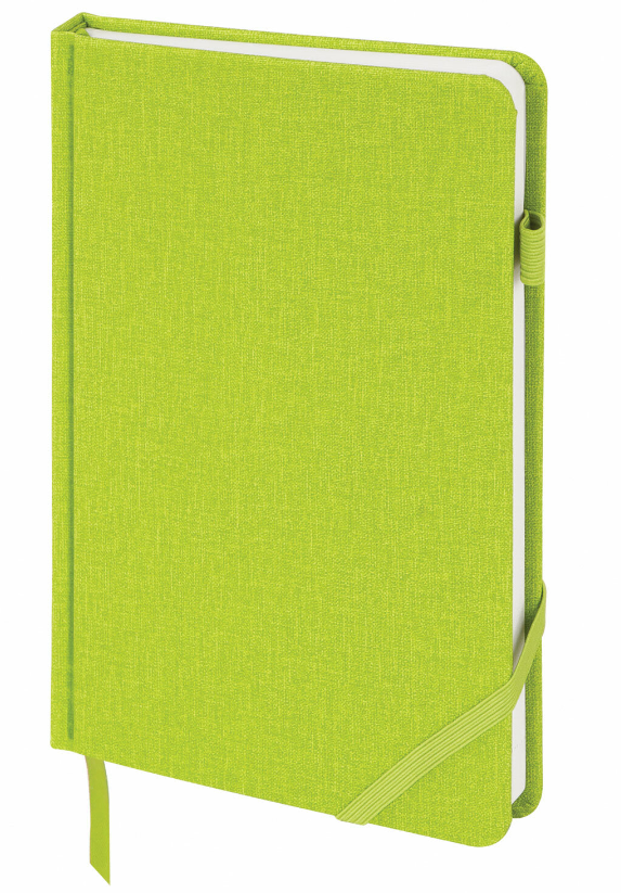 Ежедневник недатированный А5 138x213 мм "Finest" под кожу, резинка, 136 л., зеленый