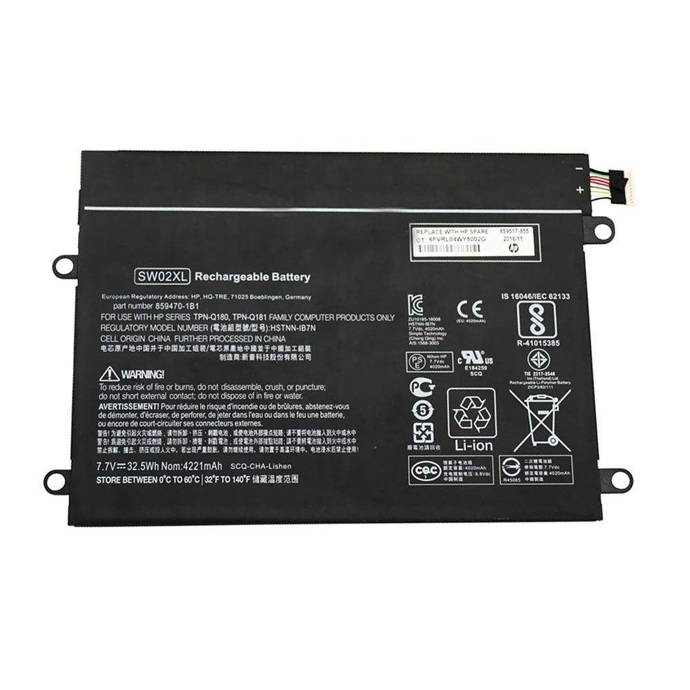 Аккумулятор (батарея) для ноутбука HP NoteBook X2 10p, X2 210 G2, (SW02XL), 4050мАч, 7.7В,