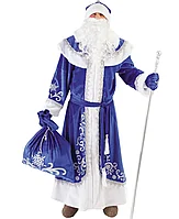 Карнавальный костюм для взрослых Дед Мороз синий плюш Пуговка 3005 к-18