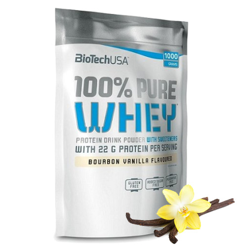 Протеин сывороточный (концентрат+изолят) 100% Pure Whey Biotech USA 1000г (ваниль) - фото 1 - id-p190136924