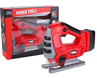 Детский игровой набор Лобзик игрушечный POWER TOOLS + линейка, работает от батареек, арт.T1406