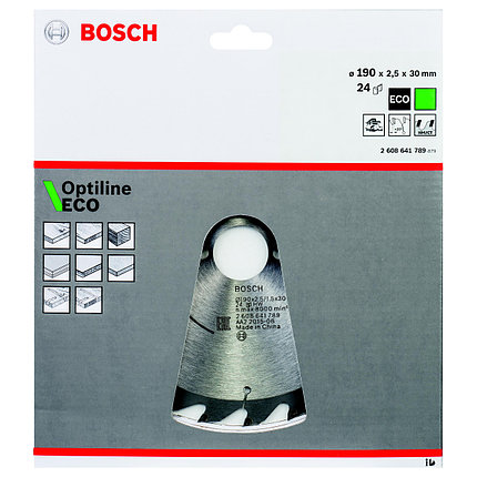 Диск пильный Bosch Optiline ECO 190х30 мм Z24 (2608641789), фото 2