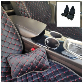 Модельные автонакидки на передние сиденья (велюровый комплект) с боковой частью PREMIUM ПОДУШКА В ПОДАРОК - фото 1 - id-p189293687