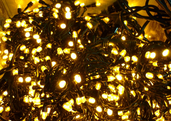 Гирлянда Новогодняя с небьющимися лампами 13 метров 200 Led Желтая
