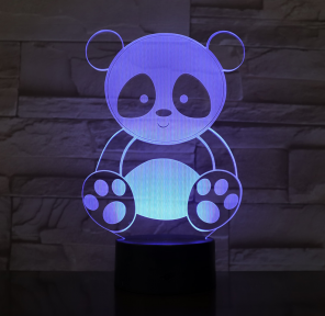 3 D Creative Desk Lamp (Настольная лампа голограмма 3Д, ночник) Панда, фото 1