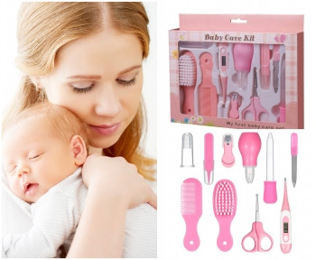 Набор по уходу за ребенком Baby Care Set, 10 предметов, 0м Розовый - фото 1 - id-p179626301